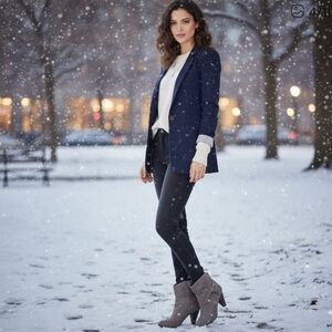 Nine West Gray Ankle Booties